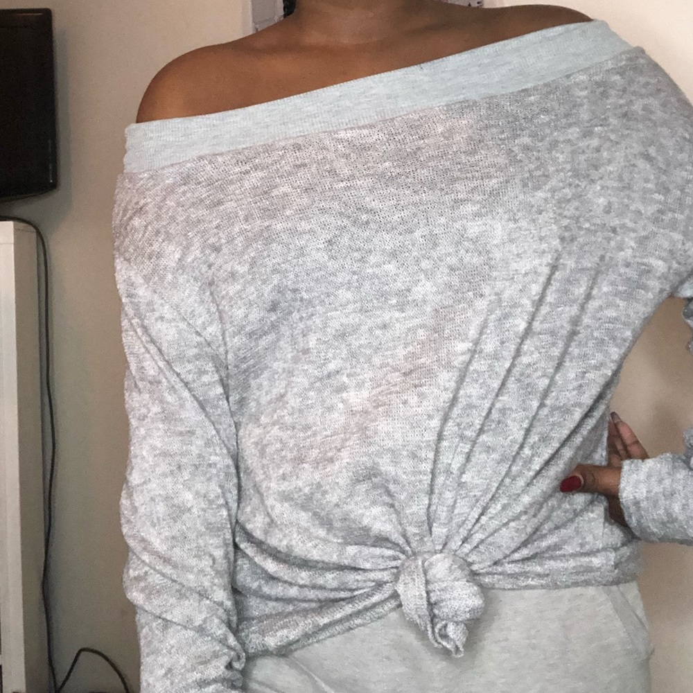 Off the shoulder long sleeve shirt